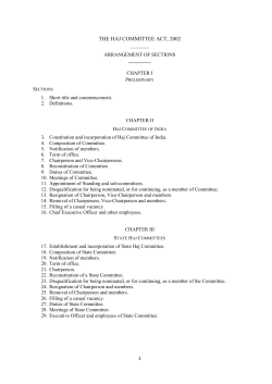 the haj committee act, 2002 - Ministry of Law and Justice