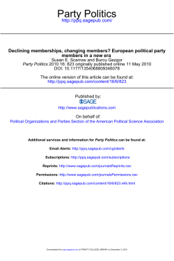 Party Politics - Trinity College Dublin