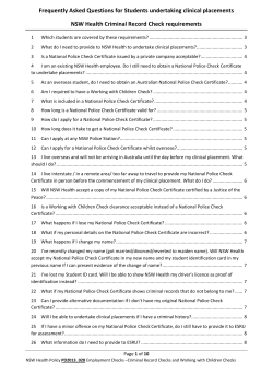 National Criminal Record Check