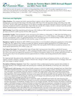 Guide to Fannie Mae`s 2005 Annual Report on SEC Form 10-K