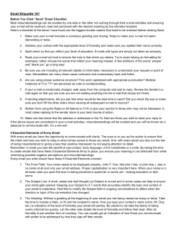 Email Etiquette 101 - Kentucky State University