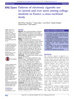 Patterns of electronic cigarette use in current and ever
