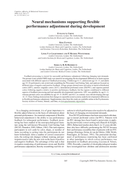 Neural mechanisms supporting flexible performance adjustment