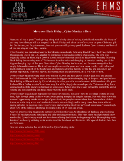 Move over Black Friday&hellip;Cyber Monday is Here Move over Black