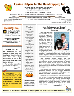 NEWSLETTER AUGUST 2009 - Canine Helpers For The