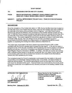 staff report to: honorable mayor and city council from: bruce