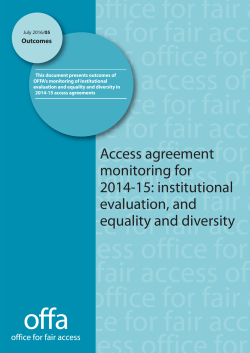 Access agreement monitoring for 2014