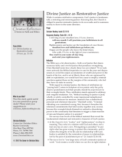Divine Justice as Restorative Justice