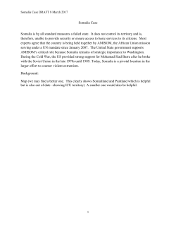 Somalia Case 8 March 2017 - Peacekeeping and Stability