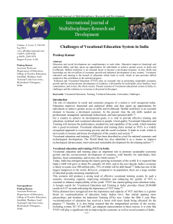 Challenges of Vocational Education System in India