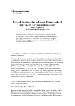 Flawed thinking started from Universality of light