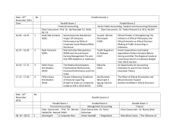 Date : 25th November 2016 No Parallel Session 1 Time Parallel