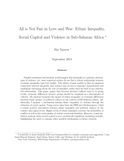 Ethnic Inequality, Social Capital and Violence in Sub