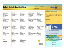 Cafeteria Breakfast Menus