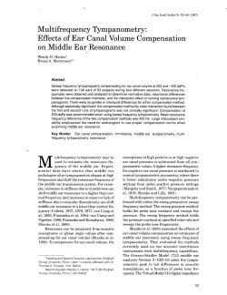 Multifrequency Tympanometry: Effects of Ear Canal Volume