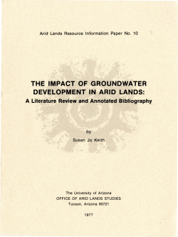 The Impact of Groundwater Development in Arid Lands: A Literature