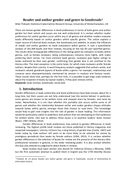 Reader and author gender and genre in Goodreads