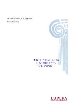 PUBLIC AWARENESS RESEARCH 2005 CLONING