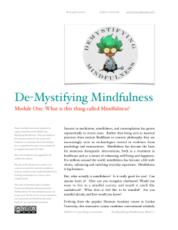De-Mystifying Mindfulness - The Center for Imaging Science