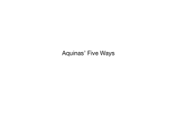Aquinas` Five Ways