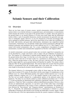 Seismic Sensors and their Calibration - GFZpublic