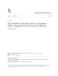 Racial Preference, Reality and the Constitution: Bakke v. Regents of