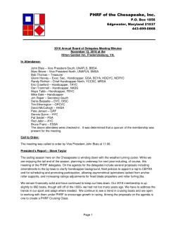2016 Delegates Meeting Minutes