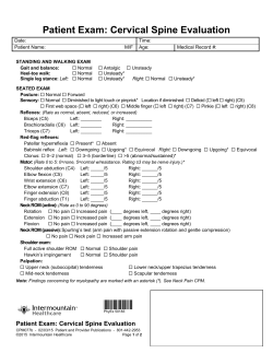 Patient Exam: Cervical Spine Evaluation