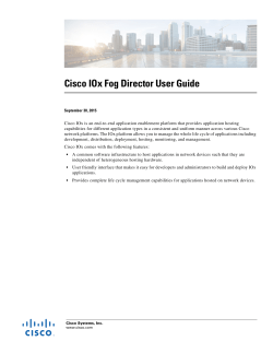 Cisco IOx Fog Director User Guide