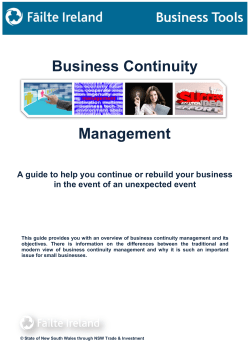 Plan to continue or rebuild your business in the case of an