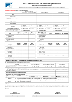 FATCA - CRS Declaration form