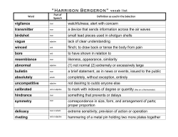 "Harrison Bergeron" vocab list