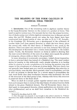 the meaning of the form calculus in classical ideal theory