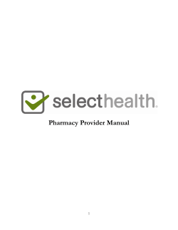Pharmacy Provider Manual - Intermountain Physician