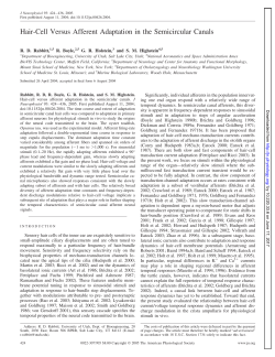 Hair-Cell Versus Afferent Adaptation in the Semicircular Canals