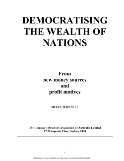 DEMOCRATISING THE WEALTH OF NATIONS