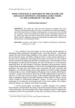 Some Typological Remarks on the English and