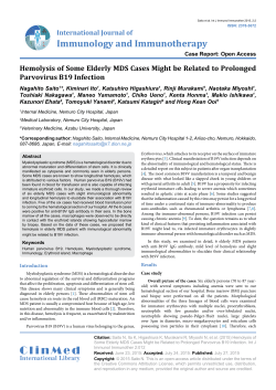 Hemolysis of Some Elderly MDS Cases Might be Related to