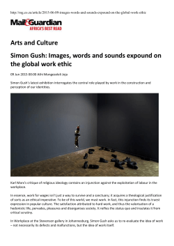 Arts and Culture Simon Gush: Images, words and