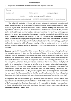 Barabbas exemplar 1. Analyse how internal and / or external conflict