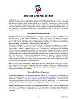 Booster Club Guidelines