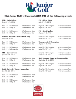 HGA Junior Golf will award AJGA PBE at the following events