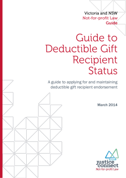 A guide to applying for and maintaining deductible gift recipient