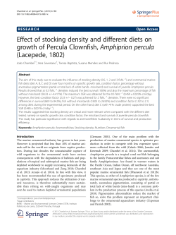 Effect of stocking density and different diets on growth of Percula