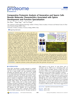 Comparative Proteomic Analysis of Generative and Sperm Cells