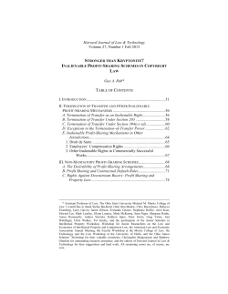 STRONGER THAN KRYPTONITE? INALIENABLE PROFIT