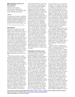 Introduction Participation and Interaction