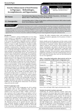 Botany Genetic Enhancement of Seed Proteins in