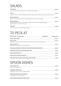 MENU - Restaurante Santa Rosalia