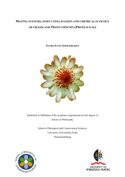 MATING SYSTEMS, INSECT POLLINATION AND CHEMICAL